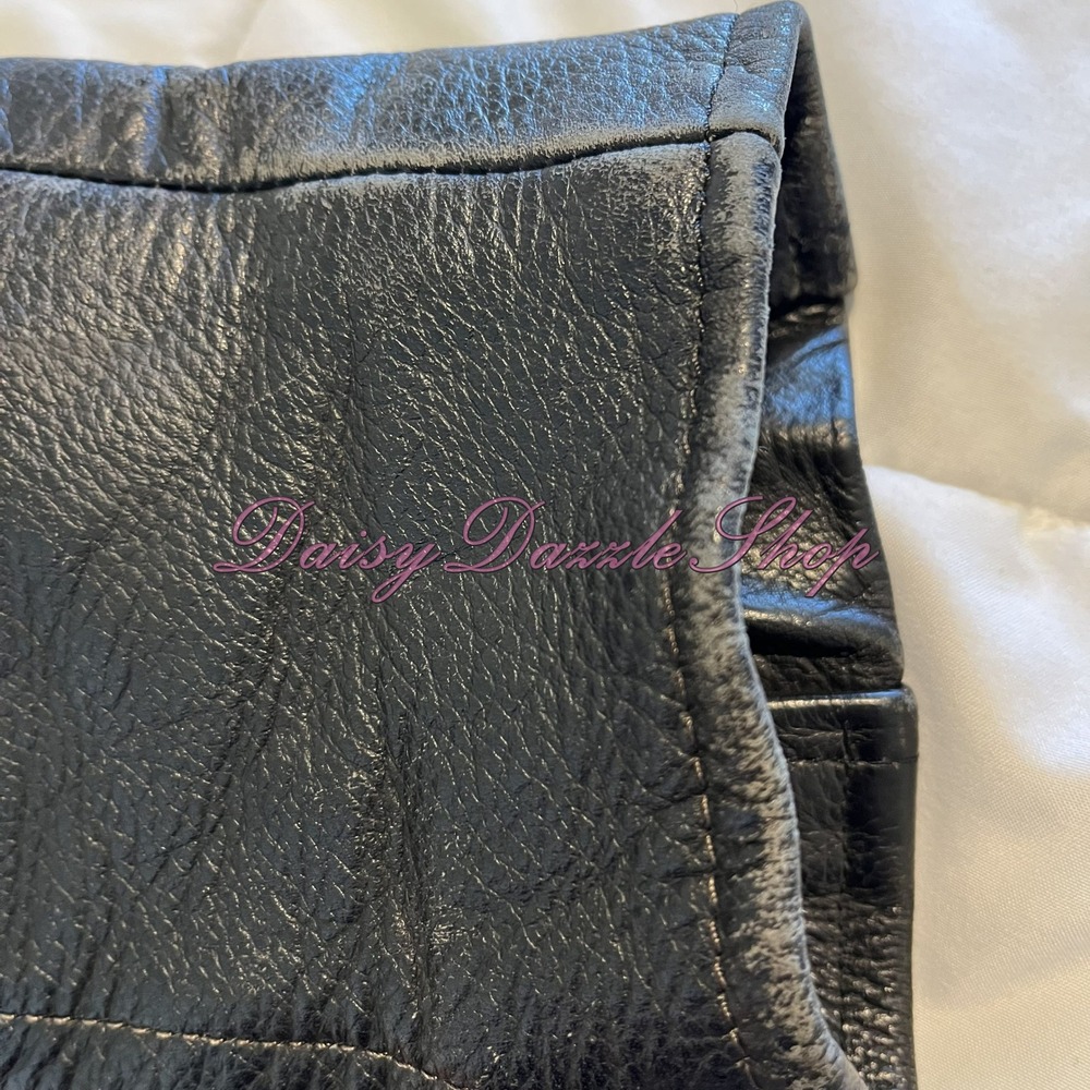🏍️River Road Men's Leather MC Jacket Sz 46 Black W/ Thinsulate Liner HD Patch - Picture 10 of 16